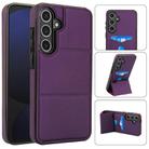 For Samsung Galaxy S24+ 5G Tri-fold Holder Leather Phone Case with Card Slot(Dark Purple) - 1