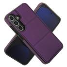 For Samsung Galaxy S24 FE 5G Tri-fold Holder Leather Phone Case with Card Slot(Dark Purple) - 2