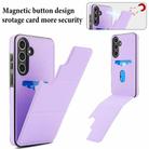 For Samsung Galaxy S24 FE 5G Tri-fold Holder Leather Phone Case with Card Slot(Light Purple) - 3