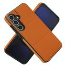 For Samsung Galaxy S24 FE 5G Tri-fold Holder Leather Phone Case with Card Slot(Brown) - 2