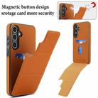 For Samsung Galaxy S24 FE 5G Tri-fold Holder Leather Phone Case with Card Slot(Brown) - 3
