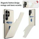 For Samsung Galaxy S25 Ultra 5G Tri-fold Holder Leather Phone Case with Card Slot(White) - 3