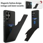 For Samsung Galaxy S25 Ultra 5G Tri-fold Holder Leather Phone Case with Card Slot(Black) - 3