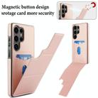 For Samsung Galaxy S25 Ultra 5G Tri-fold Holder Leather Phone Case with Card Slot(Rose Gold) - 3