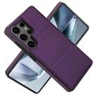 For Samsung Galaxy S25 Ultra 5G Tri-fold Holder Leather Phone Case with Card Slot(Dark Purple) - 2