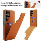 For Samsung Galaxy S25 Ultra 5G Tri-fold Holder Leather Phone Case with Card Slot(Brown) - 3