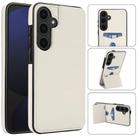 For Samsung Galaxy S25+ 5G Tri-fold Holder Leather Phone Case with Card Slot(White) - 1