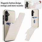 For Samsung Galaxy S25+ 5G Tri-fold Holder Leather Phone Case with Card Slot(White) - 3