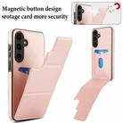 For Samsung Galaxy S25+ 5G Tri-fold Holder Leather Phone Case with Card Slot(Rose Gold) - 3