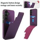 For Samsung Galaxy S25+ 5G Tri-fold Holder Leather Phone Case with Card Slot(Dark Purple) - 3