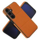 For Samsung Galaxy S25+ 5G Tri-fold Holder Leather Phone Case with Card Slot(Brown) - 2