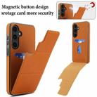 For Samsung Galaxy S25+ 5G Tri-fold Holder Leather Phone Case with Card Slot(Brown) - 3
