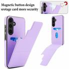 For Samsung Galaxy S25 5G Tri-fold Holder Leather Phone Case with Card Slot(Light Purple) - 3