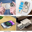 For iPhone 15 Pro Max Zipper Wallet Split MagSafe Leather Back Phone Case(White) - 3