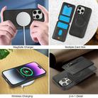 For iPhone 15 Pro Max Zipper Wallet Split MagSafe Leather Back Phone Case(Black) - 3