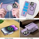 For iPhone 15 Pro Max Zipper Wallet Split MagSafe Leather Back Phone Case(Purple) - 3