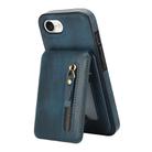 For iPhone 7 / 8 / SE 2022 Zipper Wallet Split MagSafe Leather Back Phone Case(Blue) - 2