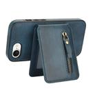 For iPhone 7 / 8 / SE 2022 Zipper Wallet Split MagSafe Leather Back Phone Case(Blue) - 3