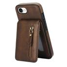 For iPhone 7 / 8 / SE 2022 Zipper Wallet Split MagSafe Leather Back Phone Case(Brown) - 2