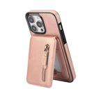 For iPhone 13 Pro Max Zipper Wallet Split MagSafe Leather Back Phone Case(Rose Gold) - 2