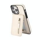 For iPhone 12 Pro Max Zipper Wallet Split MagSafe Leather Back Phone Case(White) - 2