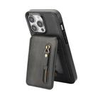 For iPhone 12 Pro Max Zipper Wallet Split MagSafe Leather Back Phone Case(Black) - 2