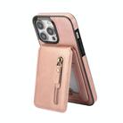 For iPhone 12 Pro Max Zipper Wallet Split MagSafe Leather Back Phone Case(Rose Gold) - 2
