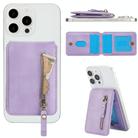 For iPhone 12 Pro Max Zipper Wallet Split MagSafe Leather Back Phone Case(Purple) - 3