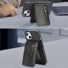 For iPhone 12 mini Zipper Wallet Split MagSafe Leather Back Phone Case(Black) - 3