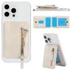 For iPhone 11 Pro Max Zipper Wallet Split MagSafe Leather Back Phone Case(White) - 3