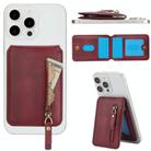 For iPhone 11 Pro Max Zipper Wallet Split MagSafe Leather Back Phone Case(Red) - 3