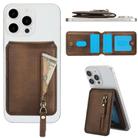 For iPhone 11 Pro Max Zipper Wallet Split MagSafe Leather Back Phone Case(Brown) - 3