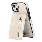 For iPhone 11 Zipper Wallet Split MagSafe Leather Back Phone Case(White) - 2