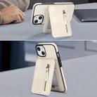 For iPhone 11 Zipper Wallet Split MagSafe Leather Back Phone Case(White) - 3