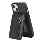 For iPhone 11 Zipper Wallet Split MagSafe Leather Back Phone Case(Black) - 2