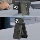 For iPhone 11 Zipper Wallet Split MagSafe Leather Back Phone Case(Black) - 3