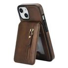 For iPhone 11 Zipper Wallet Split MagSafe Leather Back Phone Case(Brown) - 2