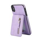 For iPhone X / XS Zipper Wallet Split MagSafe Leather Back Phone Case(Purple) - 2