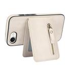 For iPhone 16e Zipper Wallet Split MagSafe Leather Back Phone Case(White) - 3