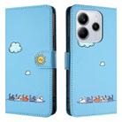For Redmi Note 14 4G Global 163.25mm Cartoon Cats Leather Phone Case(Blue) - 2