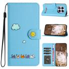 For Redmi Note 14 Pro 4G Cartoon Cats Leather Phone Case(Blue) - 1