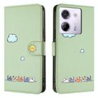 For Xiaomi Poco M7 Pro 5G Cartoon Cats Leather Phone Case(Green) - 2