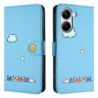 For Xiaomi X7 Pro 5G Cartoon Cats Leather Phone Case(Blue) - 2