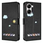 For Xiaomi X7 Pro 5G Cartoon Cats Leather Phone Case(Black) - 2