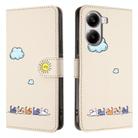 For Xiaomi X7 Pro 5G Cartoon Cats Leather Phone Case(Beige White) - 2