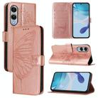 For Samsung Galaxy S25 Edge 5G Embossed Butterfly Leather Phone Case(Rose Gold) - 1