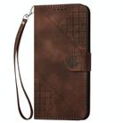 For Itel A48 Grid Butterfly Embossed Pattern Leather Phone Case with Lanyard(Coffee) - 2