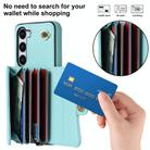 For Samsung Galaxy S24+ 5G RFID Card Slot Phone Case with Long Lanyard(Mint Green) - 2