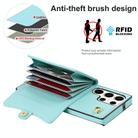 For Samsung Galaxy S24 Ultra 5G RFID Card Slot Phone Case with Long Lanyard(Mint Green) - 3