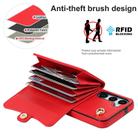 For Samsung Galaxy S25 5G RFID Card Slot Phone Case with Long Lanyard(Red) - 3